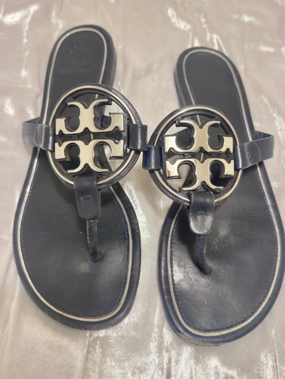 Tory Burch Metal Miller Leather Thong Sandals